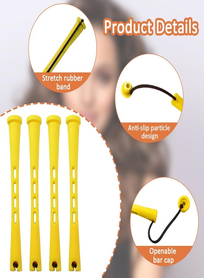 Coufce 60 Pcs Perm Rods 0.28" Yellow Hair Rollers Cold Wave Rods Long Short Hair Rollers Curling Rods - Image 2